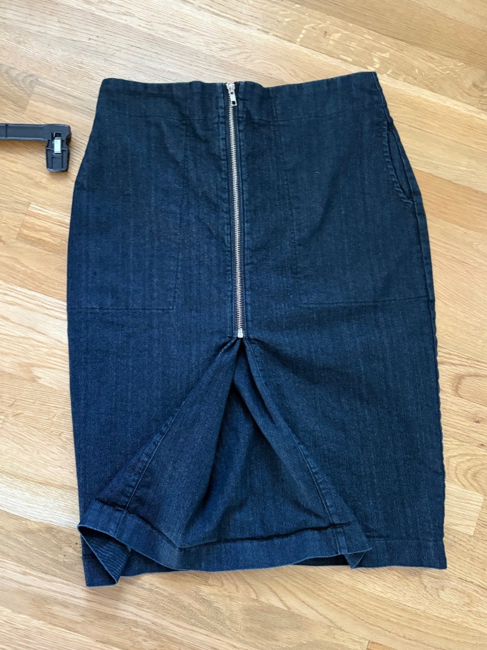 Prairie Underground Denim Zipper Pleat Skirt, Large - Picture 2 of 6